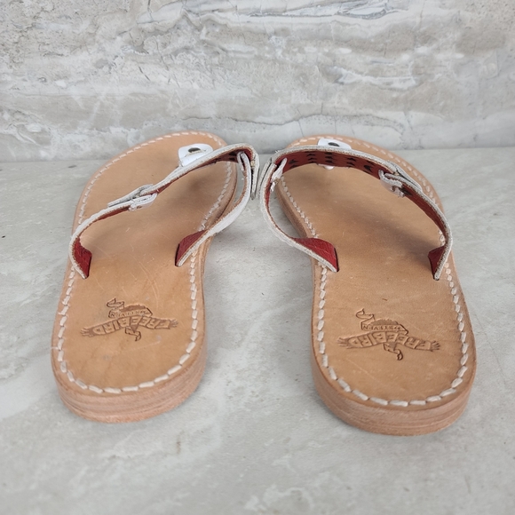 Freebird VALLARTA White Leather Celestial Moon & Stars Festival Thong Sandals 6 - Picture 8 of 13